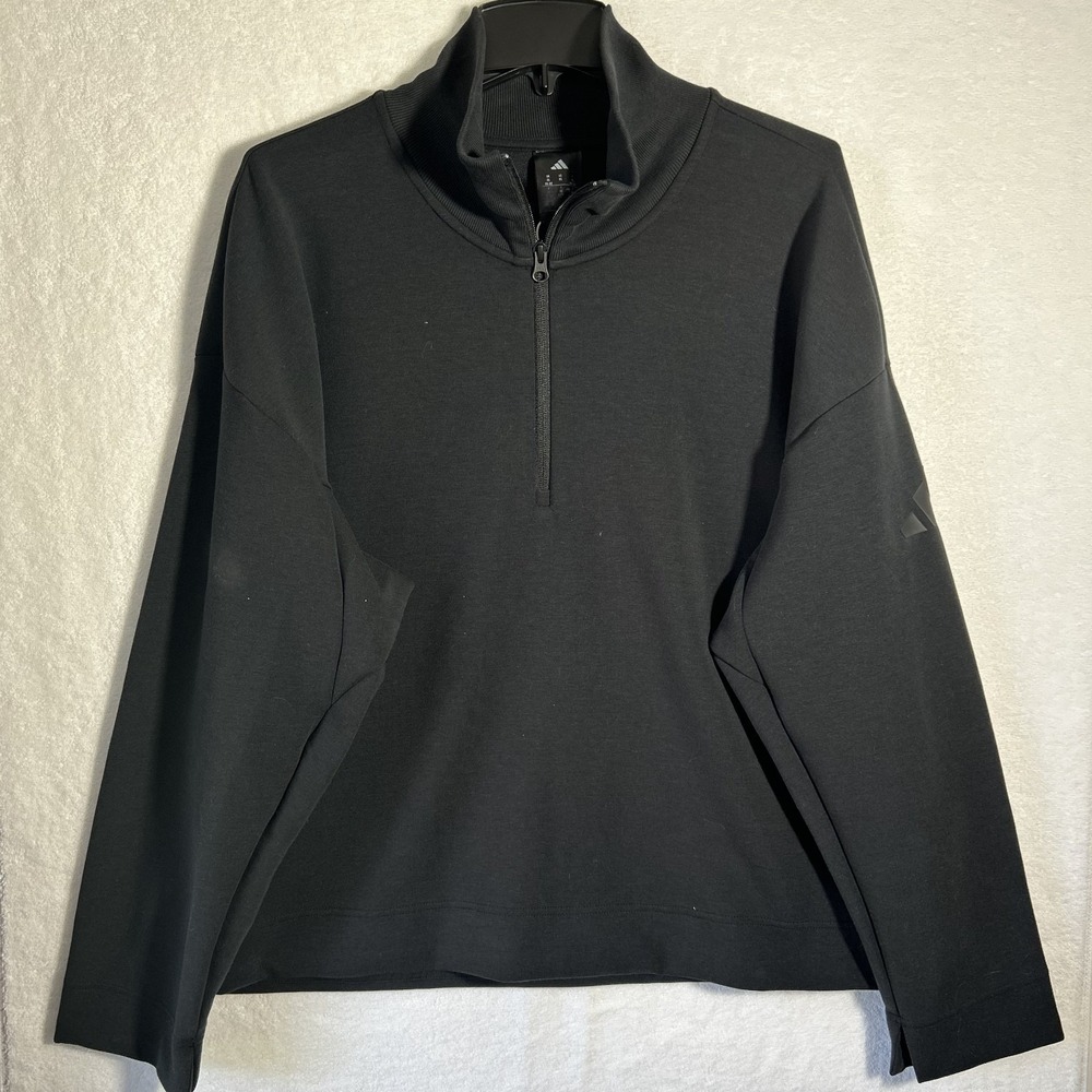 Adidas Womens Size XL Black ALL SZN Long Sleeve 1/2 Zip Sweatshirt